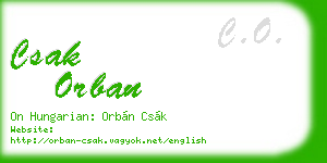 csak orban business card