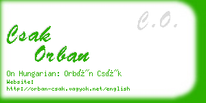 csak orban business card